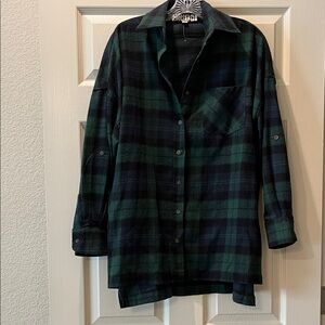 Green and Black Plaid Shirt